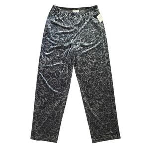 Vintage Coldwater Creek Silver Paisley Velvet Lounge Pants NWT - M